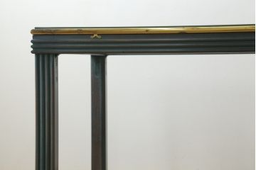 中古　バロッサバレンティ(VARO,S.A. VALENTI)　高級感漂うガラスのダイニングテーブル(食卓、4人掛け、6人掛け、店舗什器)(定価約68万円)(R-061584)