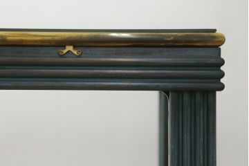 中古　バロッサバレンティ(VARO,S.A. VALENTI)　高級感漂うガラスのダイニングテーブル(食卓、4人掛け、6人掛け、店舗什器)(定価約68万円)(R-061584)
