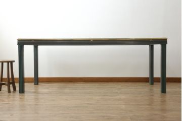 中古　バロッサバレンティ(VARO,S.A. VALENTI)　高級感漂うガラスのダイニングテーブル(食卓、4人掛け、6人掛け、店舗什器)(定価約68万円)(R-061584)