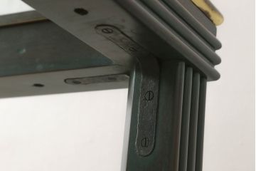 中古　バロッサバレンティ(VARO,S.A. VALENTI)　高級感漂うガラスのダイニングテーブル(食卓、4人掛け、6人掛け、店舗什器)(定価約68万円)(R-061584)