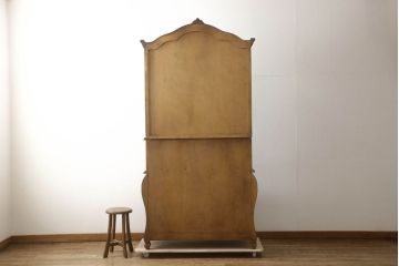 中古　美品　希少モデル　バロッサバレンティ(VARO,S.A. VALENTI)　凝ったデザインと丸みを帯びたフォルムが優美なビューローブックケース(ライティングビューロー、収納棚、本棚、キャビネット、ワークデスク、在宅用、在宅ワーク)(定価約130万円)(R-061585)