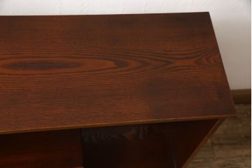 中古　美品　江戸指物　桑材　シンプルながら凝った造りが魅力の飾り棚(茶棚、茶箪笥、違い棚、戸棚、収納棚)(R-061588)