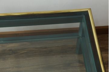 中古　バロッサバレンティ(VARO,S.A. VALENTI)　アルタミラ　グリーンカラーがおしゃれなサイドテーブル(ガラステーブル、ナイトテーブル、店舗什器)(R-061589)