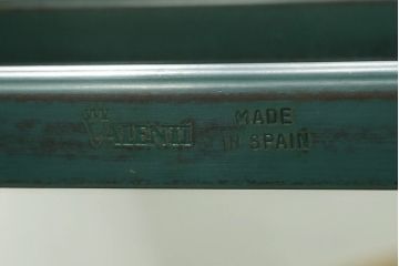中古　バロッサバレンティ(VARO,S.A. VALENTI)　アルタミラ　グリーンカラーがおしゃれなサイドテーブル(ガラステーブル、ナイトテーブル、店舗什器)(R-061589)