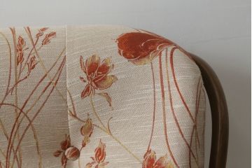 イギリスビンテージ　超美品　ERCOL(アーコール)　エバーグリーン　曲げ木のフレームが目を惹くハイバック2人掛けソファ(アームソファ、ラブソファ、二人掛け、ヴィンテージ、英国、北欧)(R-061602)