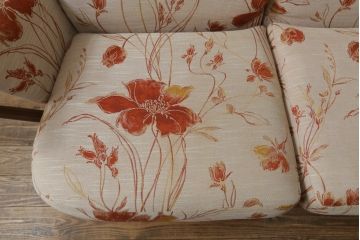 イギリスビンテージ　超美品　ERCOL(アーコール)　エバーグリーン　曲げ木のフレームが目を惹くハイバック2人掛けソファ(アームソファ、ラブソファ、二人掛け、ヴィンテージ、英国、北欧)(R-061602)