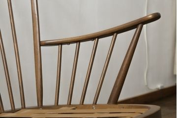 イギリスビンテージ　超美品　ERCOL(アーコール)　エバーグリーン　曲げ木のフレームが目を惹くハイバック2人掛けソファ(アームソファ、ラブソファ、二人掛け、ヴィンテージ、英国、北欧)(R-061602)
