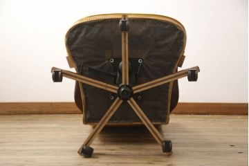 中古　DREXEL HERITAGE(ドレクセルヘリテイジ)　イエローカラーが空間のアクセントになるエグゼクティブデスクチェア(オフィスチェア、回転チェア、アームチェア)(R-061607)
