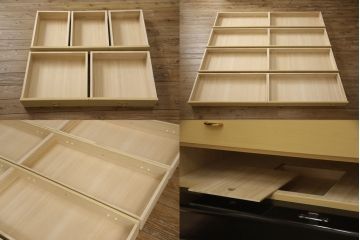 中古　香川漆器　伝統工芸士・小松庄一作　桐材　色彩豊かな漆絵が優美な存在感を放つ衣装箪笥(着物箪笥、収納箪笥、引き出し、桐箪笥、戸棚)(R-061615)
