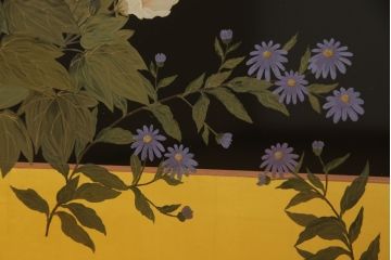 中古　香川漆器　伝統工芸士・小松庄一作　桐材　色彩豊かな漆絵が優美な存在感を放つ衣装箪笥(着物箪笥、収納箪笥、引き出し、桐箪笥、戸棚)(R-061615)