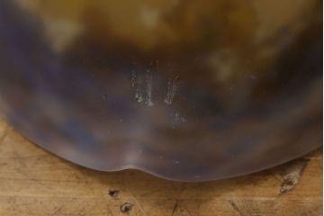 フランスアンティーク　アールヌーヴォー　ミューラー兄弟(Muller Freres Luneville)　美しいインテリアとしてもおすすめの4灯シャンデリア(ペンダントライト、吊り下げ照明、天井照明)(R-061616)
