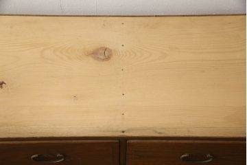 和製アンティーク　前面欅(ケヤキ)　シンプルな佇まいの中に美しい杢目が映えるローチェスト(ローボード、テレビ台、テレビボード、引き出し、和タンス)(R-061617)