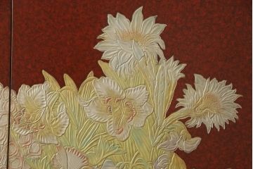 中古　超美品　香川漆器　伝統工芸士・小松庄一作　桐材　対比された色遣いが優美さを引き立てる衣装箪笥(着物箪笥、収納箪笥、引き出し、桐箪笥)(R-061622)