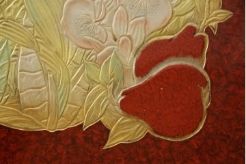 中古　超美品　香川漆器　伝統工芸士・小松庄一作　桐材　対比された色遣いが優美さを引き立てる衣装箪笥(着物箪笥、収納箪笥、引き出し、桐箪笥)(R-061622)