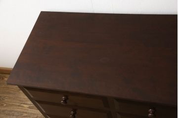 中古　松本民芸家具　E-33型　落ち着きのある色味が素敵なローチェスト(ローボード、サイドボード、サイドチェスト、引き出し、テレビボード)(R-061627)