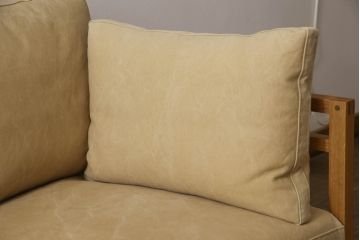 中古　美品　広松木工　リポーゾ(RIPOSO)　ソファ196　オットマン077　ピエトラ(Pietra)　オーク材　ナチュラルな風合いの3人掛けソファ+オットマンのセット(三人掛け、3P)(セット定価 約50万円)(R-061631)