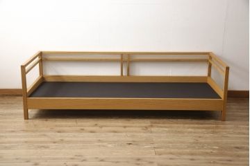 中古　美品　広松木工　リポーゾ(RIPOSO)　ソファ196　オットマン077　ピエトラ(Pietra)　オーク材　ナチュラルな風合いの3人掛けソファ+オットマンのセット(三人掛け、3P)(セット定価 約50万円)(R-061631)