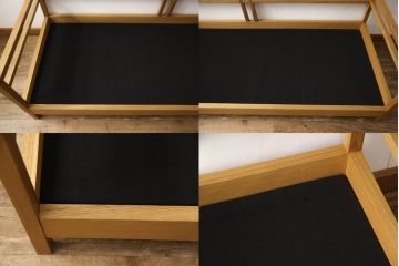 中古　美品　広松木工　リポーゾ(RIPOSO)　ソファ196　オットマン077　ピエトラ(Pietra)　オーク材　ナチュラルな風合いの3人掛けソファ+オットマンのセット(三人掛け、3P)(セット定価 約50万円)(R-061631)