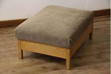 中古　美品　広松木工　リポーゾ(RIPOSO)　ソファ196　オットマン077　ピエトラ(Pietra)　オーク材　ナチュラルな風合いの3人掛けソファ+オットマンのセット(三人掛け、3P)(セット定価 約50万円)(R-061631)
