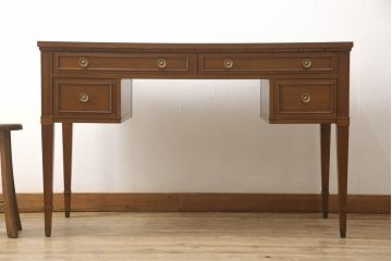 中古　DREXEL HERITAGE(ドレクセルヘリテイジ)　Triune(トライユン)　クラシックなデザインがステキなニーホールデスク(両袖デスク、机、ワークデスク、在宅ワーク用、在宅用)(定価約41万円)(R-061633)