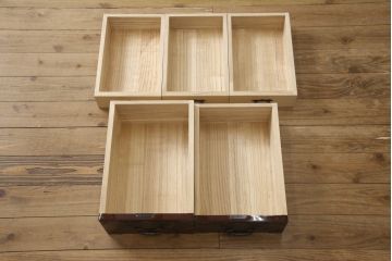中古　超美品　仙台箪笥　KB-7BD　表面欅(ケヤキ)材　内部桐材　木地呂漆塗り　重厚な佇まいが貫禄漂う四尺野郎箪笥(衣装タンス、和タンス、収納箪笥、引き出し)(定価約100万円)(R-061638)
