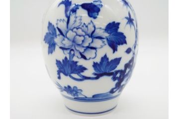 レア　ドイツ　マイセン　Meissen　ブルー　フラワー　美しい花をより引き立てる花瓶(フラワーベース、花器、西洋陶磁器、シリーズ不明)(R-061651)