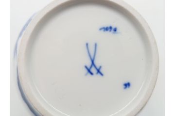 レア　ドイツ　マイセン　Meissen　ブルー　フラワー　美しい花をより引き立てる花瓶(フラワーベース、花器、西洋陶磁器、シリーズ不明)(R-061651)