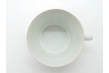 今泉今右衛門　色鍋島　今泉今右衛門窯　錦露草絵　紅葉椀　カップ&ソーサー(共箱付き、赤絵、色絵付、C&S)(R-061659)