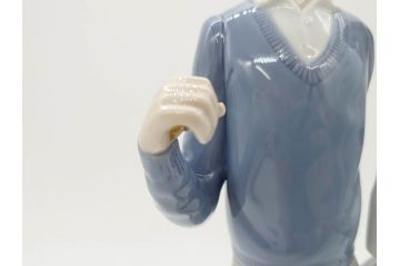 スペイン　リヤドロ　LLADRO　ゴルフのカップル　躍動感溢れる造りが素敵なフィギュリン(箱なし、陶器人形、置物、オブジェ)(R-061660)