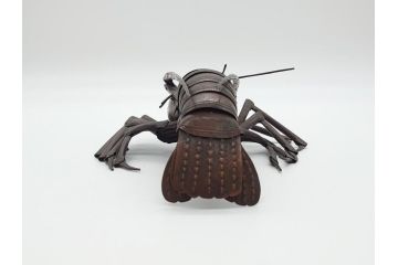 金工師　藤原弘美　銅　伊勢海老　自在置物　関節が動くとてもリアルな置物(工芸品、インテリア)(R-061662)