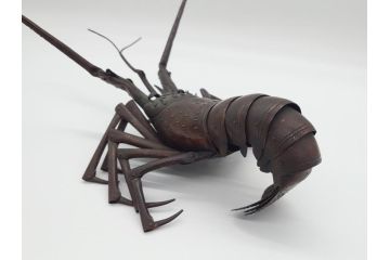 金工師　藤原弘美　銅　伊勢海老　自在置物　関節が動くとてもリアルな置物(工芸品、インテリア)(R-061662)