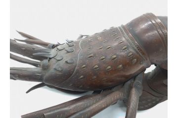 金工師　藤原弘美　銅　伊勢海老　自在置物　関節が動くとてもリアルな置物(工芸品、インテリア)(R-061662)