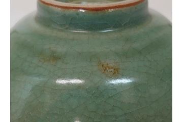 佐賀　年木庵　松本佩山　日恵窯　青瓷茶碗　5寸深鉢(小鉢、共箱付き、青磁茶碗、抹茶茶碗、平茶碗、茶道具、茶器、作家物)(R-061663)