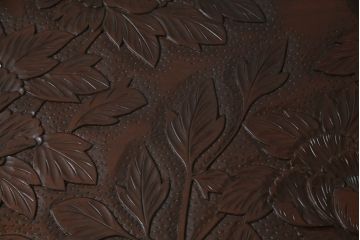 和製ビンテージ　大胆かつ繊細な彫刻が美しい日光彫りのローテーブル(座卓、リビングテーブル、センターテーブル、ヴィンテージ)(R-061671)