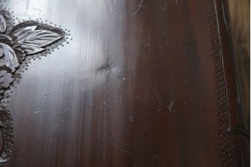 和製ビンテージ　大胆かつ繊細な彫刻が美しい日光彫りのローテーブル(座卓、リビングテーブル、センターテーブル、ヴィンテージ)(R-061671)