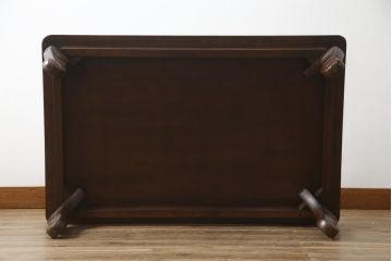 和製ビンテージ　大胆かつ繊細な彫刻が美しい日光彫りのローテーブル(座卓、リビングテーブル、センターテーブル、ヴィンテージ)(R-061671)