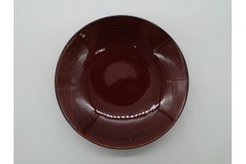 大樋年雄(十一代　大樋長左衛門)　大樋焼　飴釉　5.4寸皿5客セット(共箱付き、小皿、菓子器、菓子皿)(R-061673)