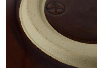 大樋年雄(十一代　大樋長左衛門)　大樋焼　飴釉　5.4寸皿5客セット(共箱付き、小皿、菓子器、菓子皿)(R-061673)