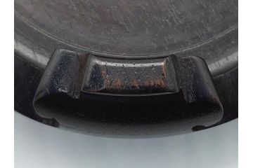 金工　三越　銅製　銀象嵌　竹笹図　花瓶(台座付き、花入、花器、贈呈品、茨城県酒造組合)(R-061674)