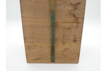 金工　三越　銅製　銀象嵌　竹笹図　花瓶(台座付き、花入、花器、贈呈品、茨城県酒造組合)(R-061674)