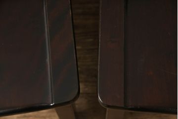和製ビンテージ　北海道民芸家具　HM620　滑らかな木肌が上品なラダーバックチェア2脚セット(椅子、イス、ダイニングチェア、板座チェア、ヴィンテージ)(R-061675)
