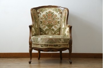 フランスアンティーク　エレガントな空間を演出する1人掛けソファ　(R-061677)