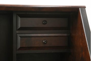 中古　北海道民芸家具　コンパクトで使い勝手の良いライティングビューロー(チェスト、ワークデスク、在宅ワーク用デスク、在宅用、机、座机)(R-061682)