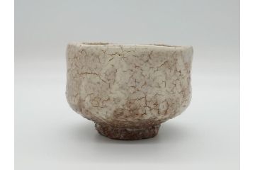 玉村松月　萩焼　抹茶碗　奥深い味わいが感じられる茶碗(共箱付き、茶器、茶道具、和食器、高麗焼)(R-061684)