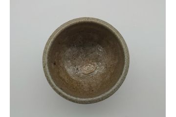 人間国宝　島岡達三　益子焼　塩釉象嵌縄文碗(共箱付き、茶碗、飯碗、民芸陶器)(R-061688)
