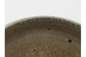 人間国宝　島岡達三　益子焼　塩釉象嵌縄文碗(共箱付き、茶碗、飯碗、民芸陶器)(R-061688)