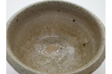 人間国宝　島岡達三　益子焼　塩釉象嵌縄文碗(共箱付き、茶碗、飯碗、民芸陶器)(R-061688)
