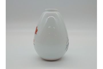 人間国宝　十四代　酒井田柿右衛門　錦　撫子文　一輪生　花瓶(共箱付き、濁手、磁器、陶磁器、赤絵、花器、色絵、作家物)(R-061689)