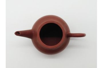 古玩　孟臣　工夫茶器　梨型　なめらかなフォルムが目を惹く朱泥急須1対(煎茶器、茶壷、茶道具、中国、唐物)(R-061690)