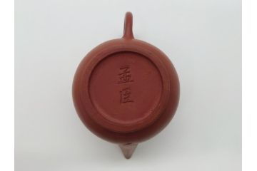 古玩　孟臣　工夫茶器　梨型　なめらかなフォルムが目を惹く朱泥急須1対(煎茶器、茶壷、茶道具、中国、唐物)(R-061690)